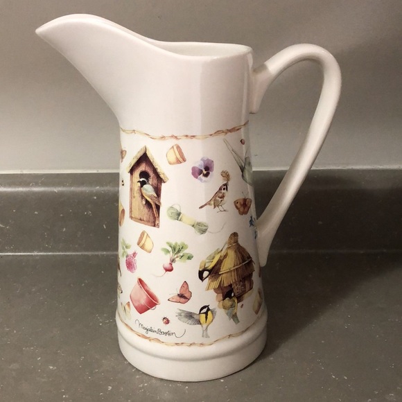MARJOLEIN BASTIN NATURES SKETCHBOOK LARGE PITCHER 48 OZ, WITH WILDFLOWERS &BIRDS - Picture 2 of 8